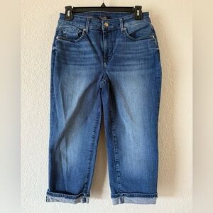 NYDJ Not Your Daughter’s Jeans Marilyn Straight Cuffed Blue Denim Capris Size 6